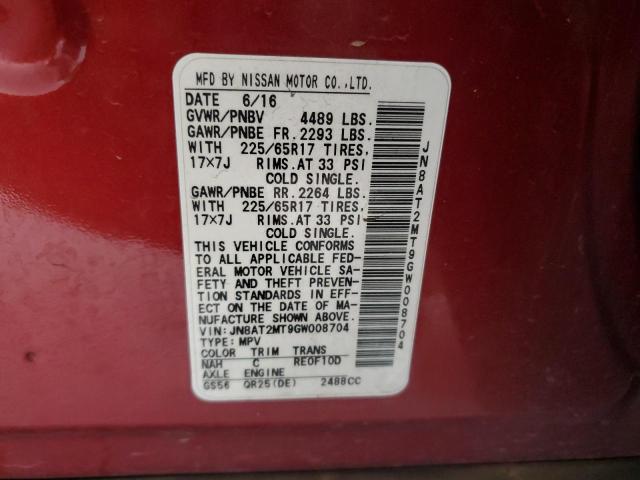 2016 NISSAN ROGUE S - JN8AT2MT9GW008704
