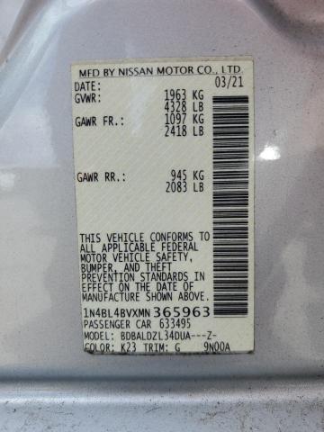 2021 NISSAN ALTIMA S 1N4BL4BVXMN365963