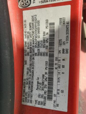 2016 FORD FIESTA ST 3FADP4GX9GM103213