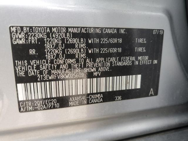 2019 TOYOTA RAV4 XSE - 2T3EWRFV8KW025609