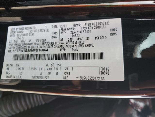 2021 FORD F150 SUPER - 1FTFW1E80MFB16864