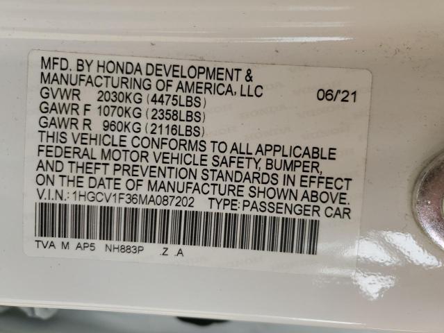 2021 HONDA ACCORD SPO - 1HGCV1F36MA087202
