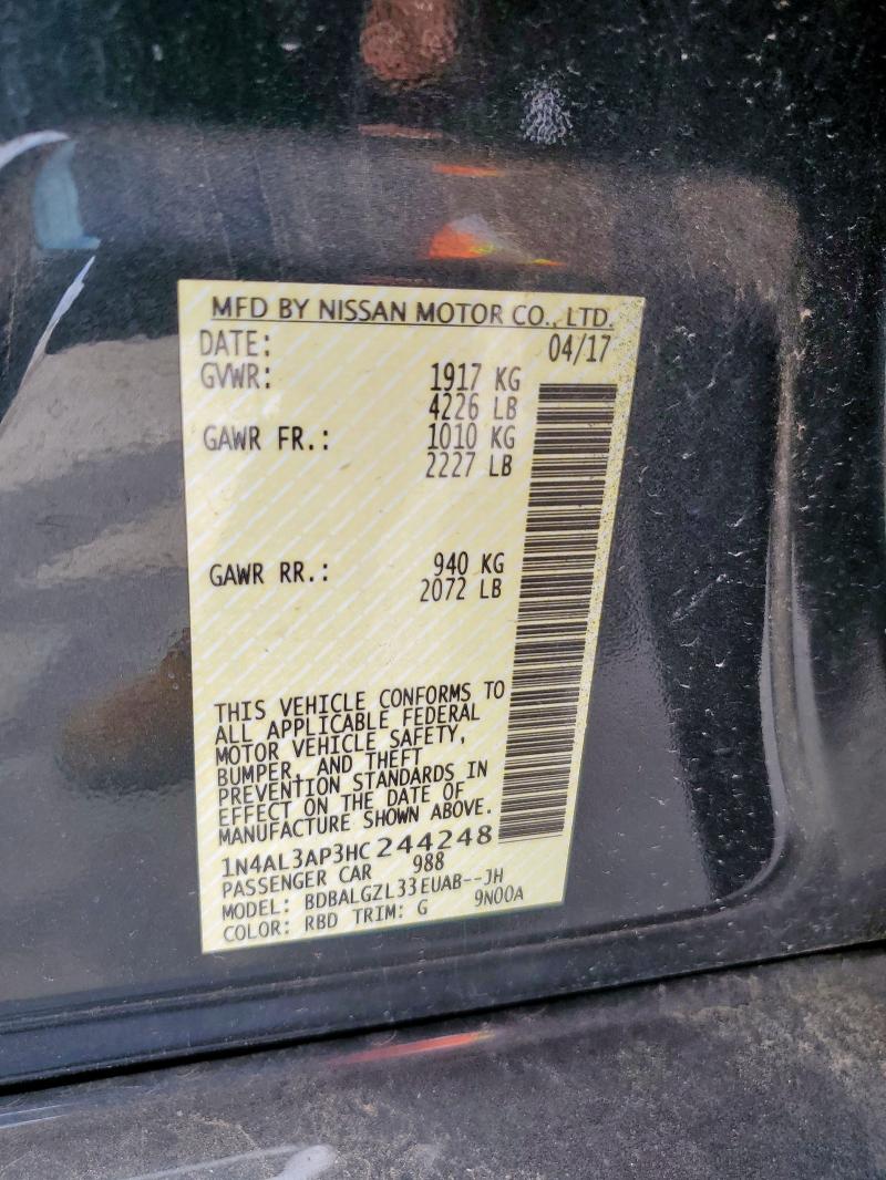 2017 NISSAN ALTIMA 2.5 - 1N4AL3AP3HC244248