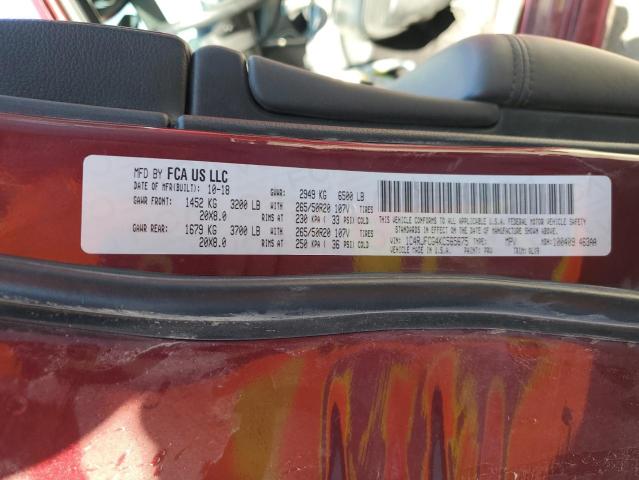 2019 JEEP GRAND CHER - 1C4RJFCG4KC565675