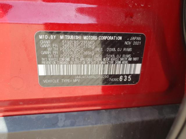 2022 MITSUBISHI OUTLANDER - JA4J4TA86NZ053250