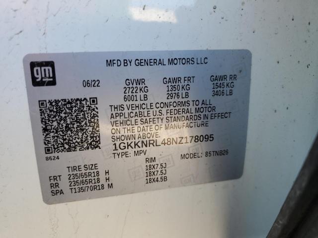 2022 GMC ACADIA SLE - 1GKKNRL48NZ178095