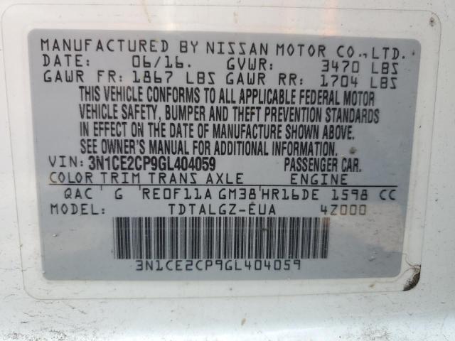 2016 NISSAN VERSA NOTE - 3N1CE2CP9GL404059