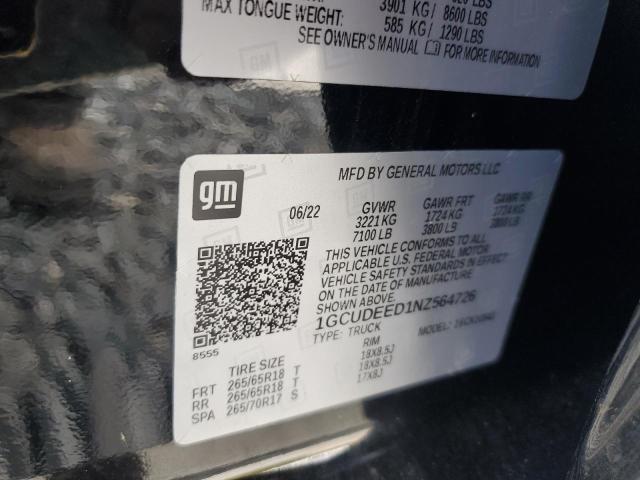 2022 CHEVROLET SILVERADO - 1GCUDEED1NZ564726