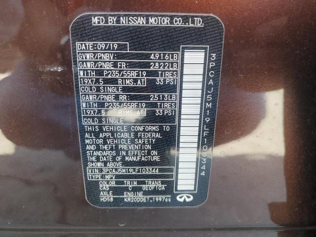 2020 INFINITI QX50 PURE - 3PCAJ5M19LF103344