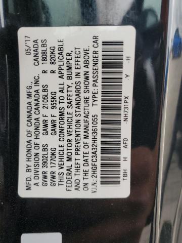 2017 HONDA CIVIC EX - 2HGFC3A32HH361055