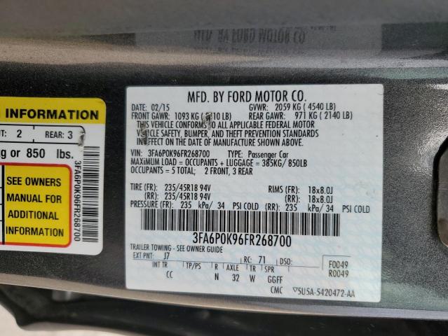 2015 FORD FUSION TIT - 3FA6P0K96FR268700