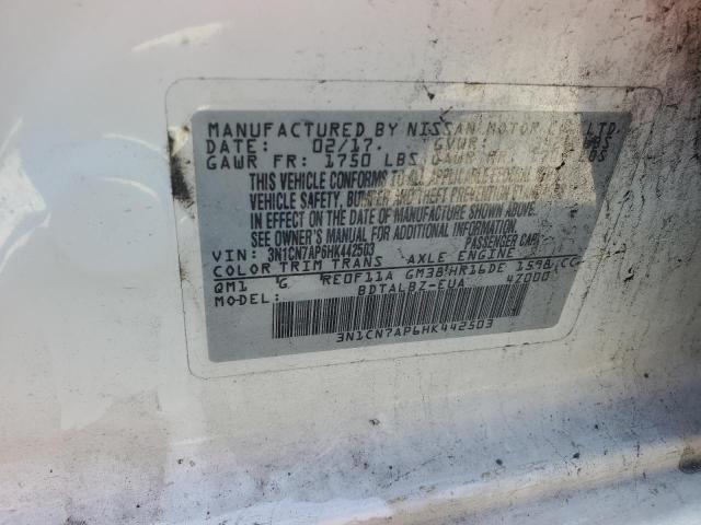 2017 NISSAN VERSA S - 3N1CN7AP6HK442503