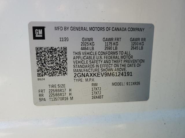 2021 CHEVROLET EQUINOX LT - 2GNAXKEV9M6124191