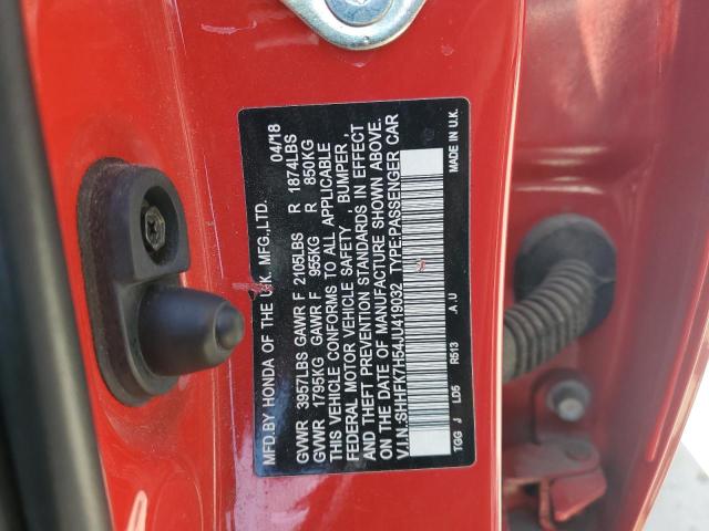 2018 HONDA CIVIC EX - SHHFK7H54JU419032