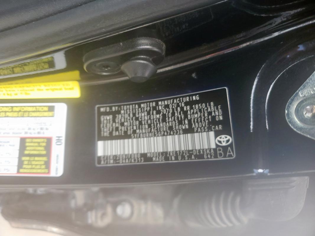 2016 TOYOTA COROLLA L - 5YFBURHE5GP474236