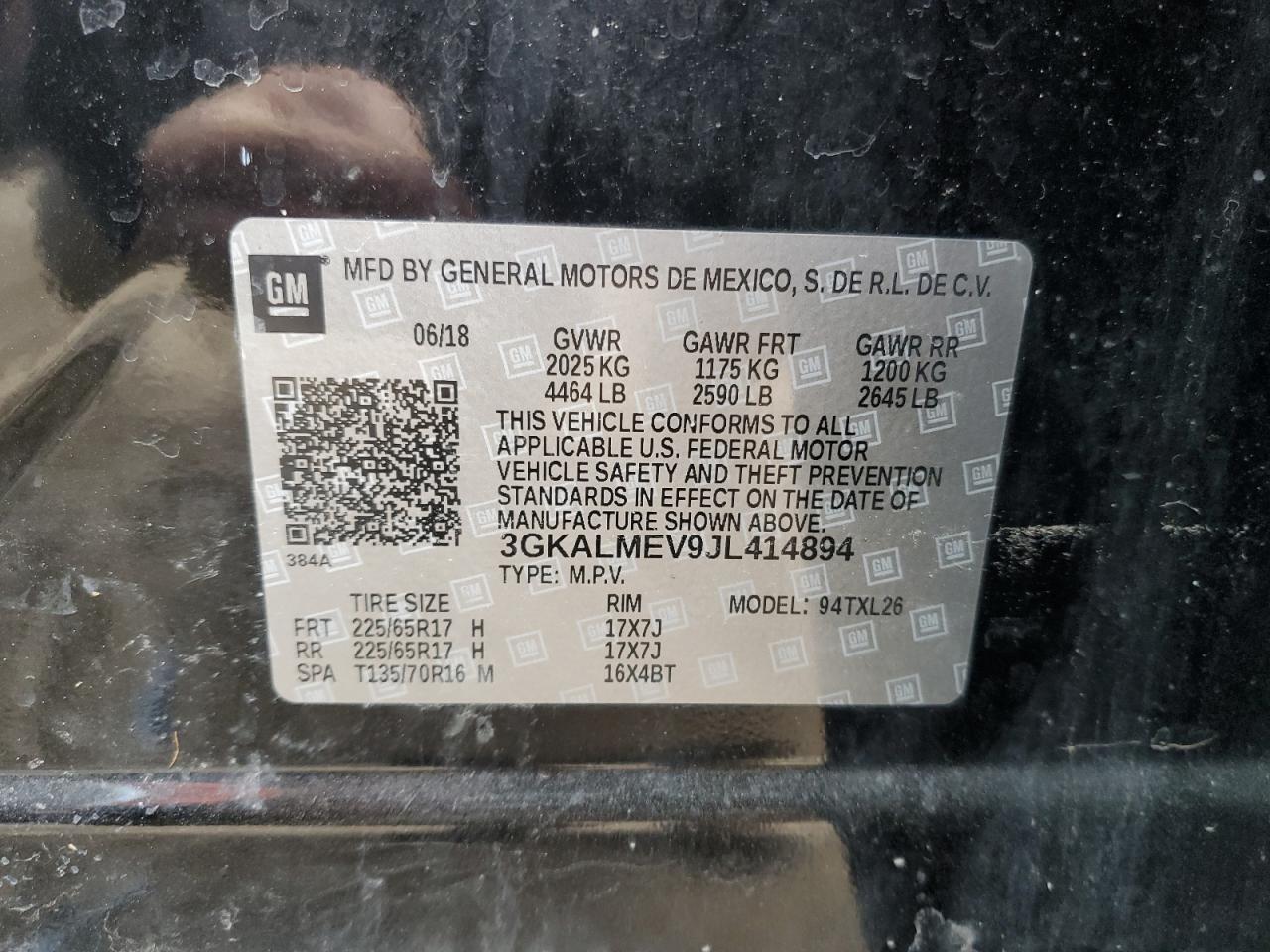 Lot #3140526599 2018 GMC TERRAIN SL