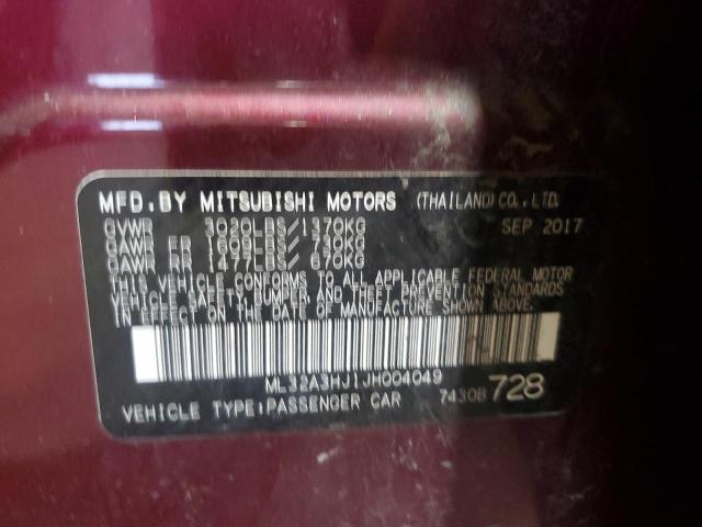 2018 MITSUBISHI MIRAGE ES - ML32A3HJ1JH004049