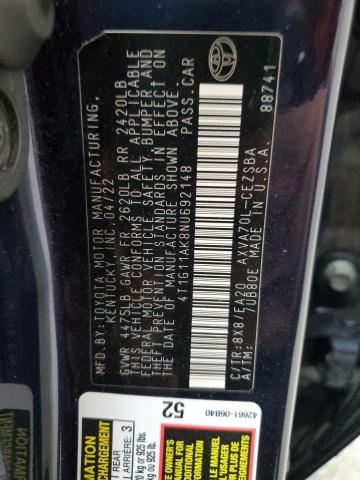 2022 TOYOTA CAMRY SE - 4T1G11AK8NU692148