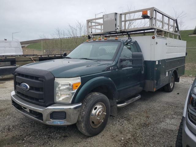 FORD F350 SUPER 2011 green chassis gas 1FDRF3G67BEB00387 photo #1