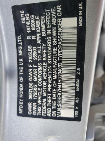 2017 HONDA CIVIC SPOR - SHHFK7H41HU204032