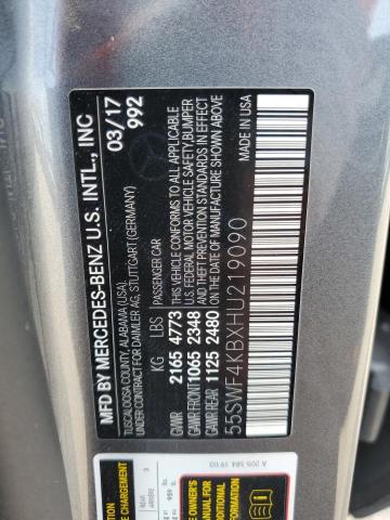 2017 MERCEDES-BENZ C 300 4MAT - 55SWF4KBXHU219090