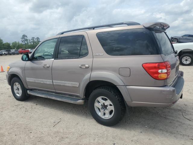 TOYOTA SEQUOIA LI 2002 tan 4dr spor gas 5TDBT48AX2S094229 photo #3