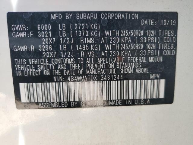 2020 SUBARU ASCENT TOU 4S4WMARDXL3431244