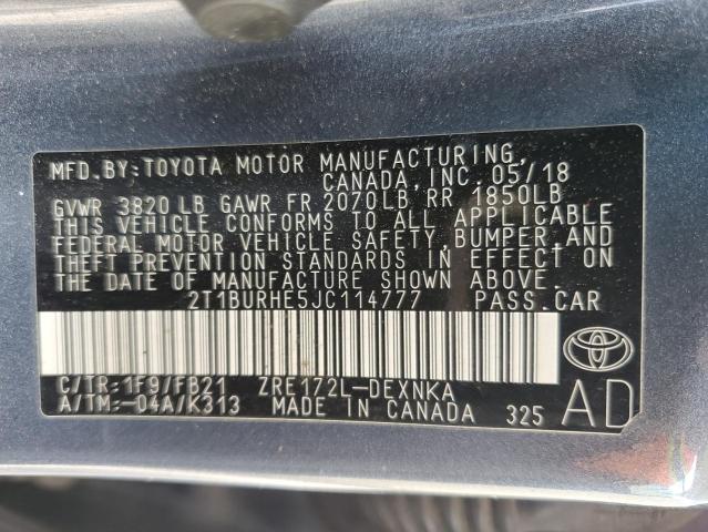 2018 TOYOTA COROLLA L - 2T1BURHE5JC114777