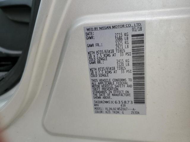 2018 NISSAN PATHFINDER - 5N1DR2MM5JC635873