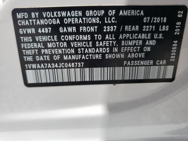 2018 VOLKSWAGEN PASSAT S - 1VWAA7A34JC046737