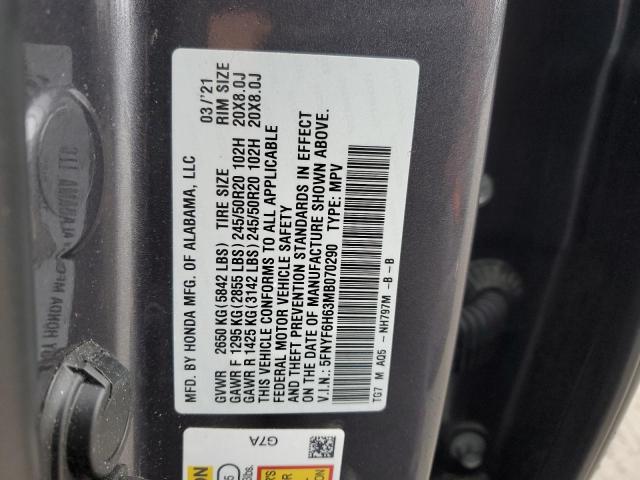 5FNYF6H63MB070290 2021 HONDA PILOT