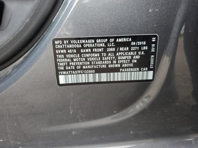 2015 VOLKSWAGEN PASSAT S 1VWAT7A37FC122890