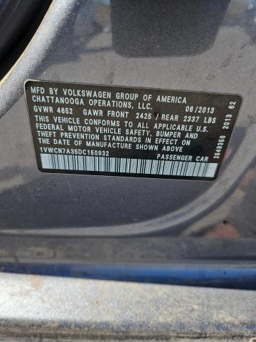 2013 VOLKSWAGEN PASSAT SEL - 1VWCN7A35DC150932