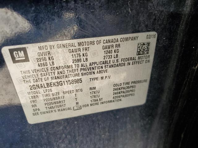 2016 CHEVROLET EQUINOX LS 2GNALBEK3G1158985