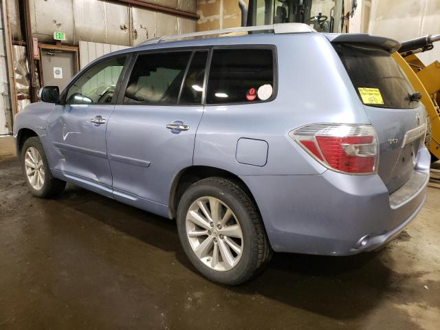 TOYOTA HIGHLANDER 2008 blue  hybrid engine JTEEW44A582019797 photo #3