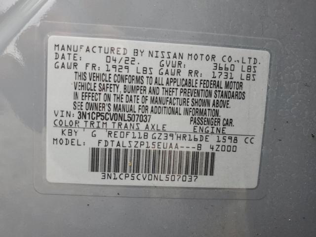 2022 NISSAN KICKS SV - 3N1CP5CV0NL507037