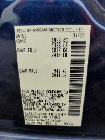 2022 NISSAN ALTIMA SR - 1N4BL4CV2NN385544