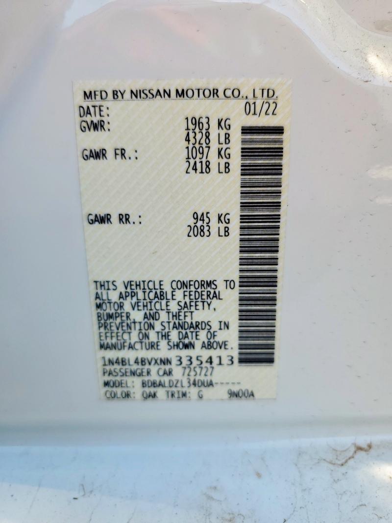 2022 NISSAN ALTIMA S - 1N4BL4BVXNN335413