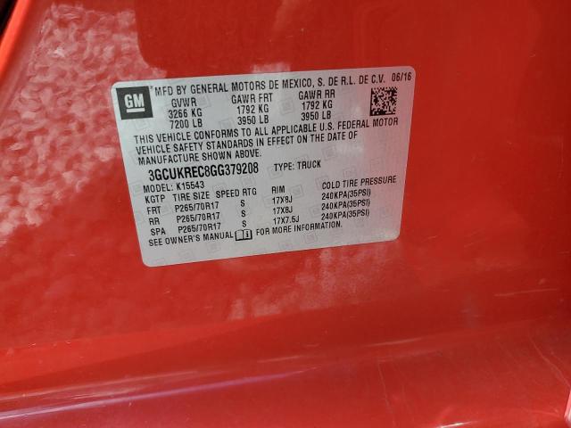 2016 CHEVROLET SILVERADO - 3GCUKREC8GG379208