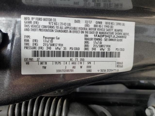 2018 FORD FOCUS SEL - 1FADP3H21JL244802