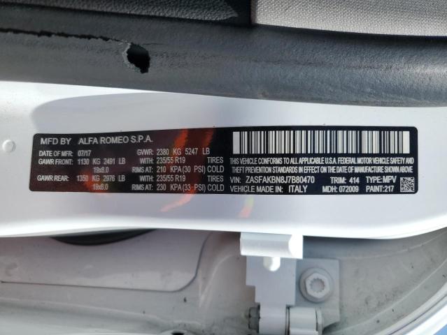2018 ALFA ROMEO STELVIO TI - ZASFAKBN8J7B80470