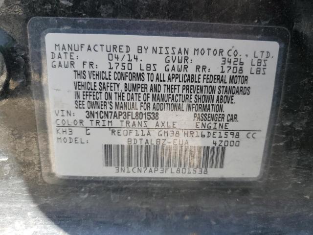 2015 NISSAN VERSA S - 3N1CN7AP3FL801538