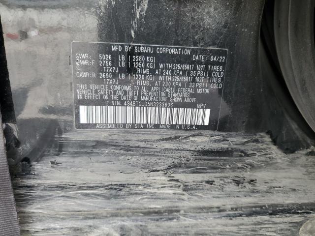 2022 SUBARU OUTBACK WI 4S4BTGUD5N3233606