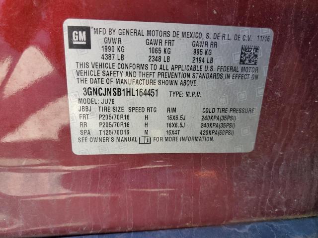 2017 CHEVROLET TRAX LS - 3GNCJNSB1HL164451