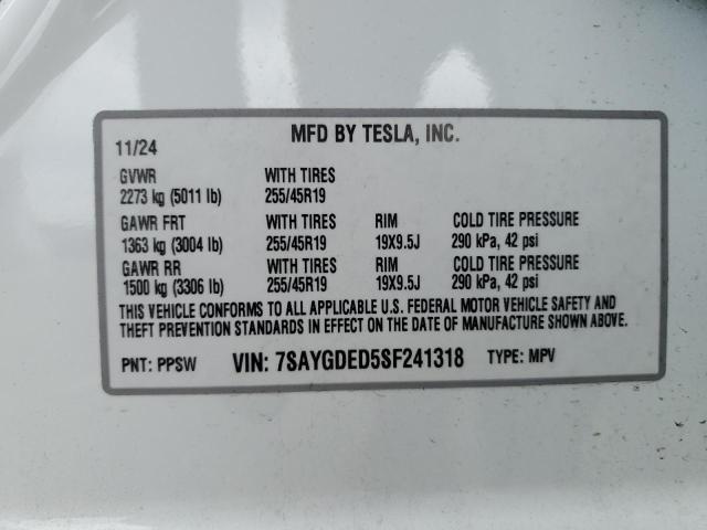 2025 TESLA MODEL Y - 7SAYGDED5SF241318