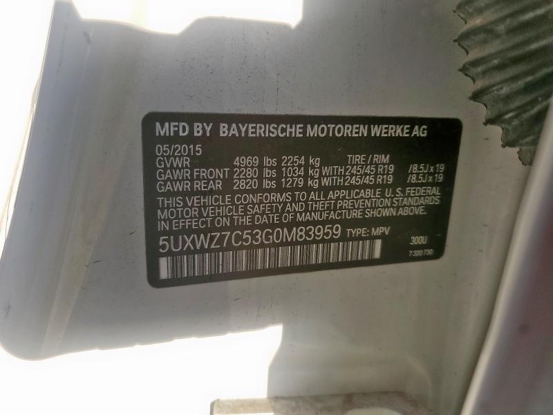 2016 BMW X3 SDRIVE2 - 5UXWZ7C53G0M83959