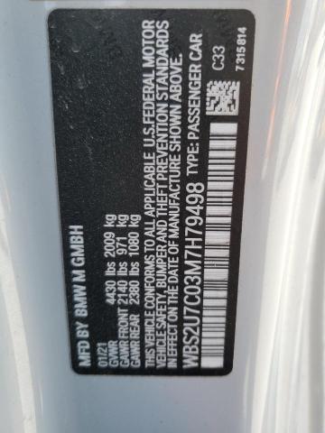 2021 BMW M2 COMPETI - WBS2U7C03M7H79498
