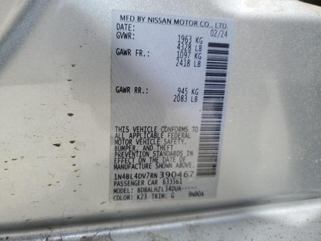 2024 NISSAN ALTIMA SV 1N4BL4DV7RN390467
