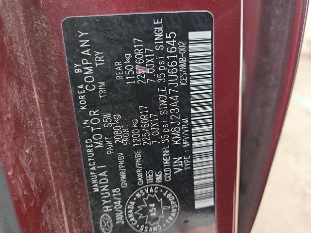 2018 HYUNDAI TUCSON SE KM8J23A47JU661645