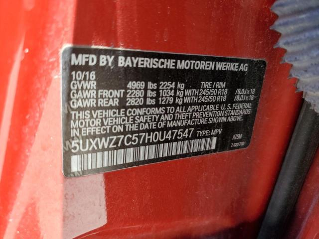 2017 BMW X3 SDRIVE2 - 5UXWZ7C57H0U47547